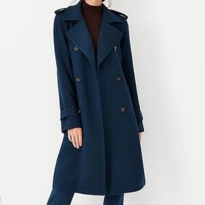 NEW! ANN TAYLOR Twill Double Breasted Belted Trench Coat XSP.